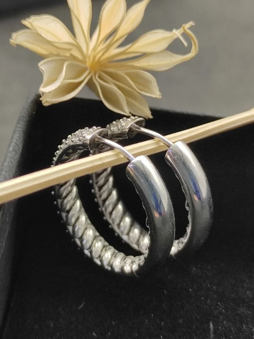 David Yurman 925 Silver Earrings with Original Pouch - Picture 5 of 8